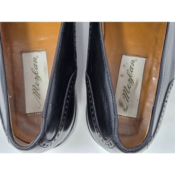 MEZLAN CARMEL BLACK CROCODILE LEATHER TASSEL LOAFERS SHOES WOVEN SPAIN SIZE 9 W main image 5